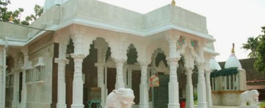 White marble pavilion of the Sri Varahi Devi Temple